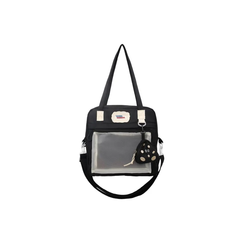 Paulinka Nylon Portable Crossbody Bag, Shoulder Bag Unisex Black/Green/Ecru/Purple-0