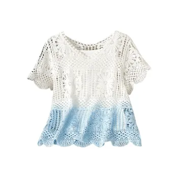 TOUCH Knitwear Women's White Blue Gradient