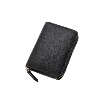 Yalu Polyester With Top Grain Cow Leather Wallet Unisex Multicolor