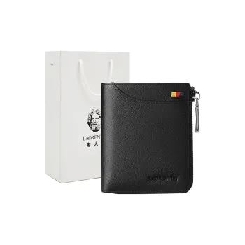 Old Man's Head Top Grain Cow Leather Wallet Regular Men's Black/Coffee
