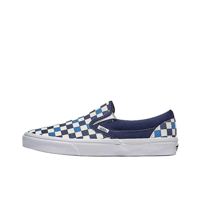 Vans Classic Slip On Checkerboard Navy Blue White-0