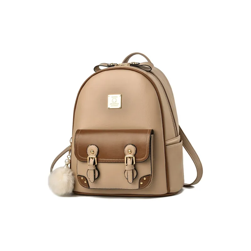 BLAKE FLEETO PVC Polyvinyl Chloride Backpack Women's Black/Khaki-3