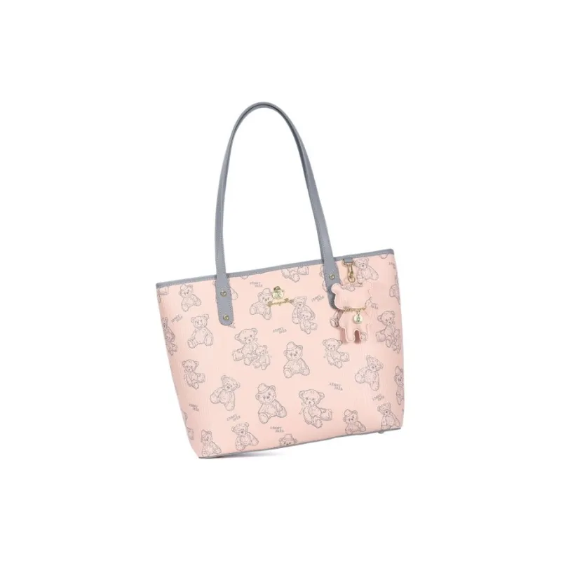 DANNYBEARJEANS PVC Shoulder Bag Tote Women's Cherry Blossom Pink/Creamy Apricot/Cocoa Brown-1