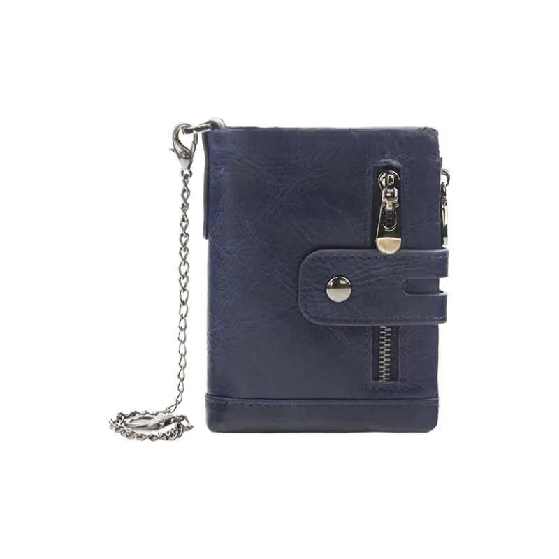 Yalu Cow Leather Wallet Unisex Black/Coffee/Brown/Red/Royal Blue/Green-5