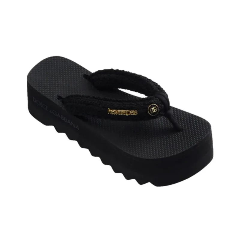 Dolce&Gabbana x Havaianas Abrasion Resistant Flip Flops Women's Black-2