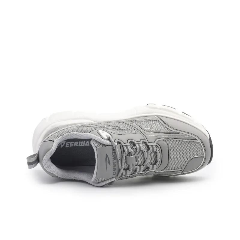 DEERWAY Abrasion Resistant Waterproof Lightweight Low Top Casual Shoes Men's Gray-4