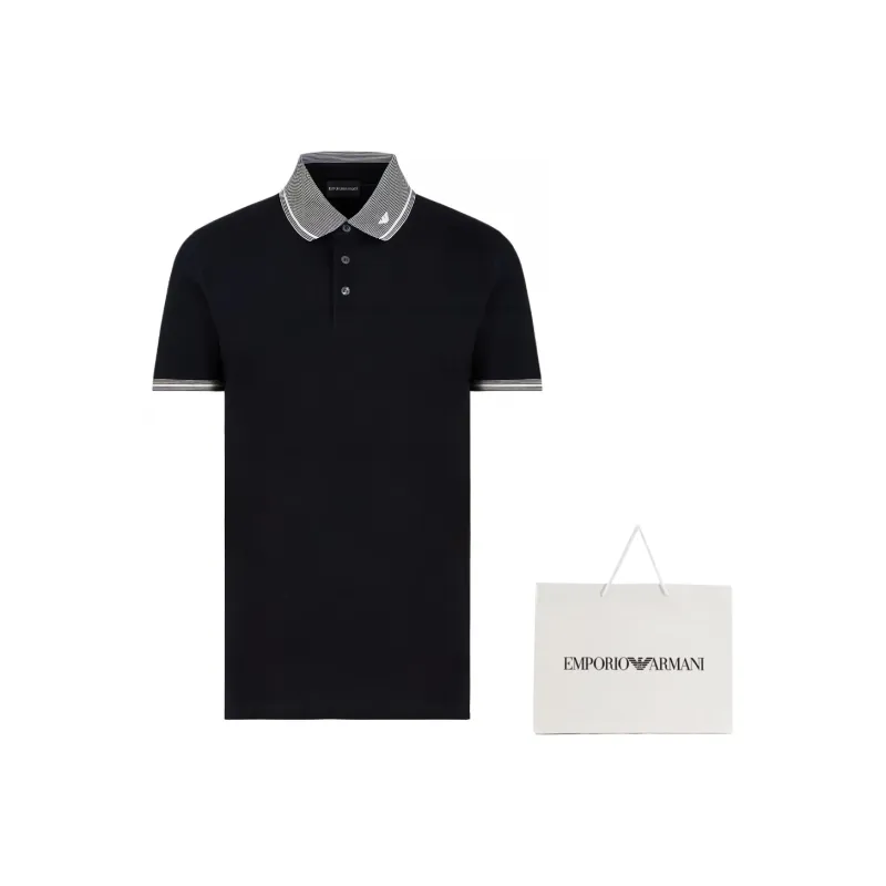EMPORIO ARMANI Piqué Polo Shirt With Piped Collar-5