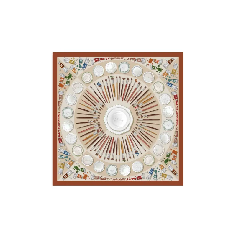 LONGCHAMP Silk Scarves Women's Orange-0