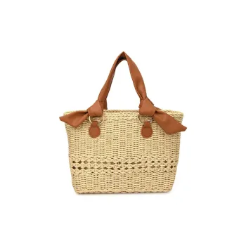 Kewuku Straw Woven Tote Handbag Regular Women's Multicolor