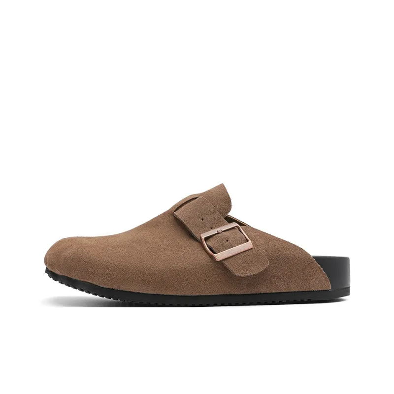 KUNGFUDEER Rubber Sole Abrasion Resistant Slip Resistant Closed Toe Slippers Men's-0