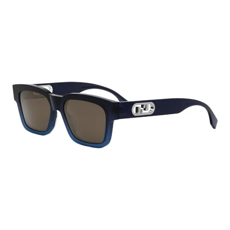 FENDI Acetate Square Sunglasses Men's Black-0