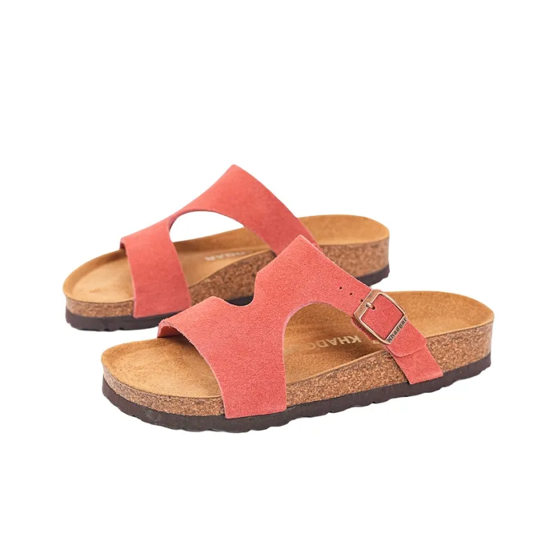 Khadgar EVA Rubber Sole Cork Sole Quiet Slip Resistant Abrasion Resistant Slide Slippers Women's-29