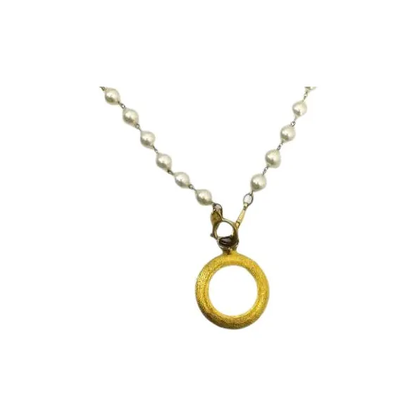 CHANEL 1990 2000s Faux pearl Chain Necklace-0