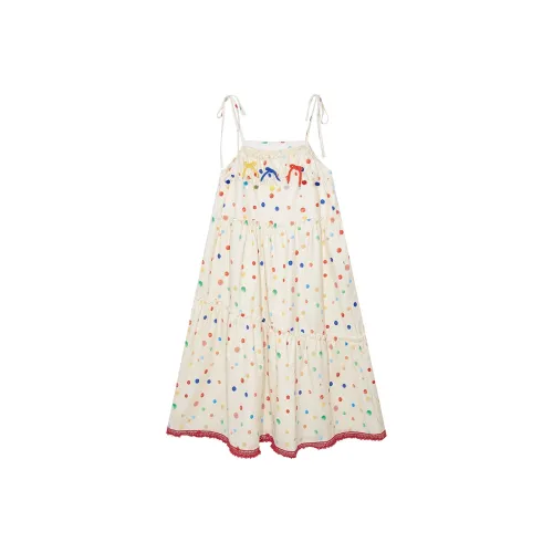 ELF SACK Slip Dresses Women's Light Yellow Polka Dot