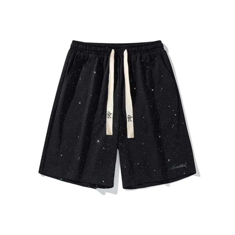 ROBINHOOD Casual Shorts Unisex Black Baby's Breath-0