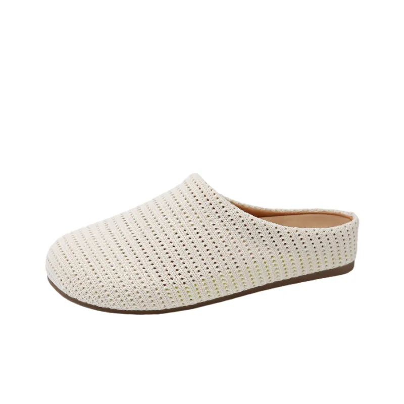 SUPEREDGE Rubber Sole Quiet Abrasion Resistant Closed Toe Slippers Women's-0