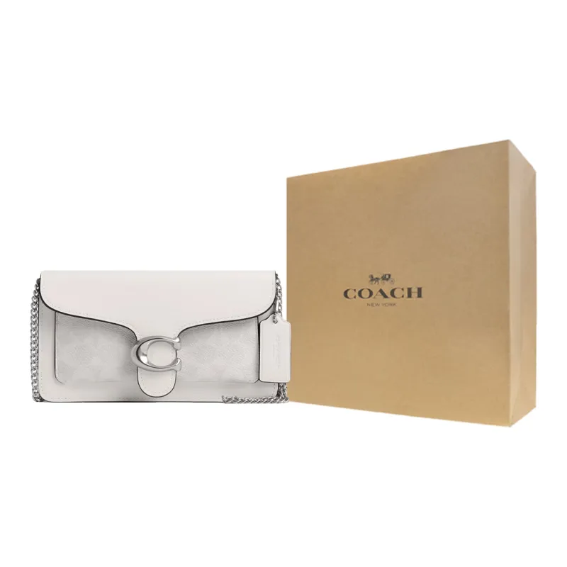 COACH Tabby Calfskin Portable Crossbody Bag, Shoulder Bag Small Size Women's Chalk White-7