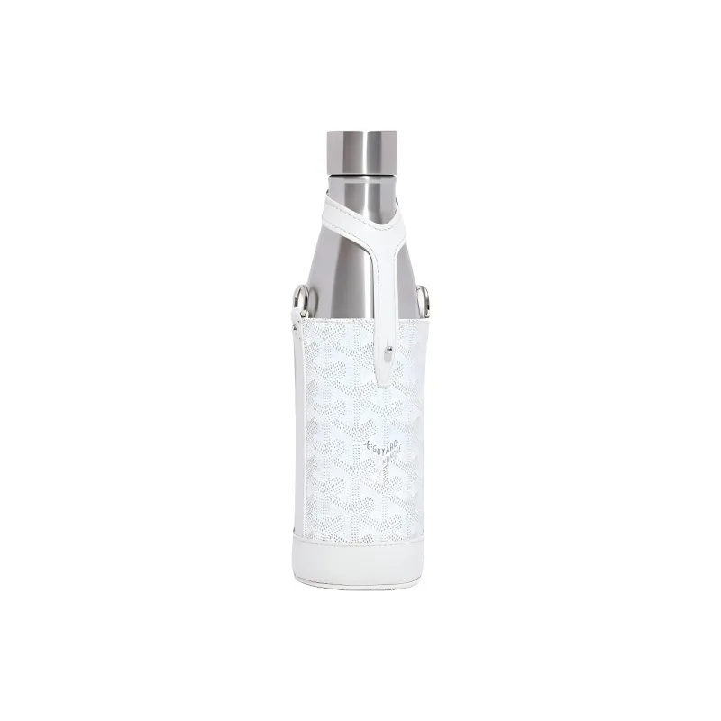 GOYARD YONNE Canvas With Calfskin Water Bottle Bag Shoulder Bag Crossbody Bag Medium Size Unisex White-0