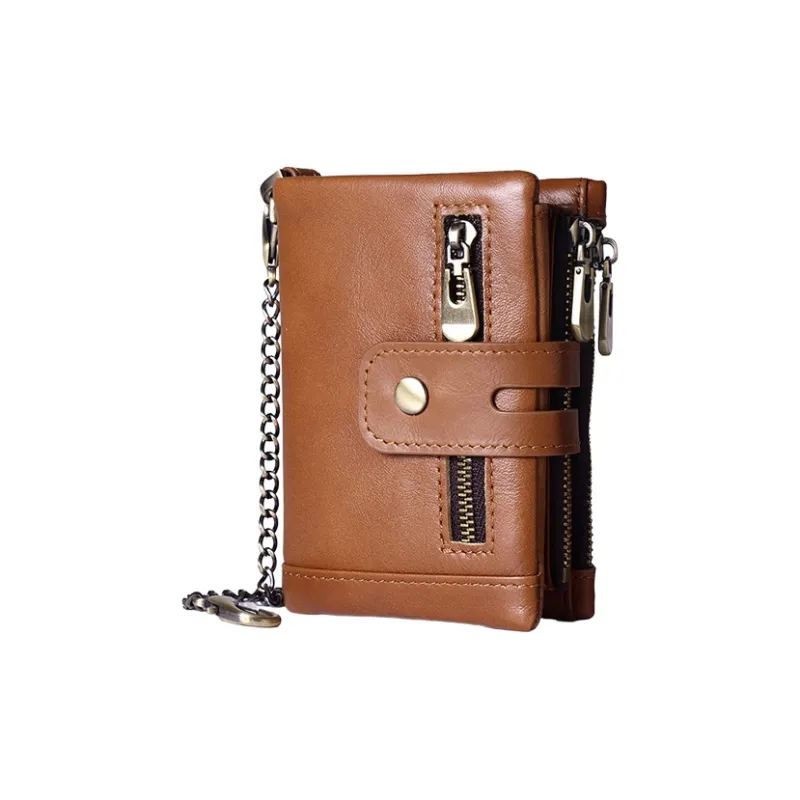 Yalu Cow Leather Wallet Unisex Black/Coffee/Brown/Red/Royal Blue/Green-3