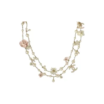 CHANEL 2010 Faux pearl Chain link Necklace