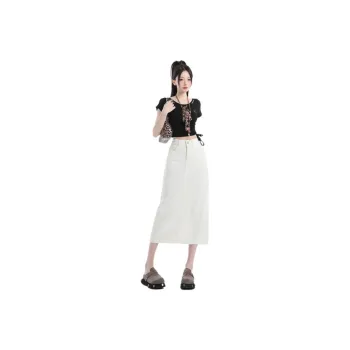 YINLEI Denim Long Skirt Women's