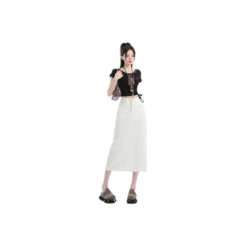 YINLEI Denim Long Skirt Women's-0