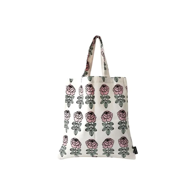 Marimekko Cotton Tote Bag, Shopping Bag, Handbag Women's White & Multicolor-0