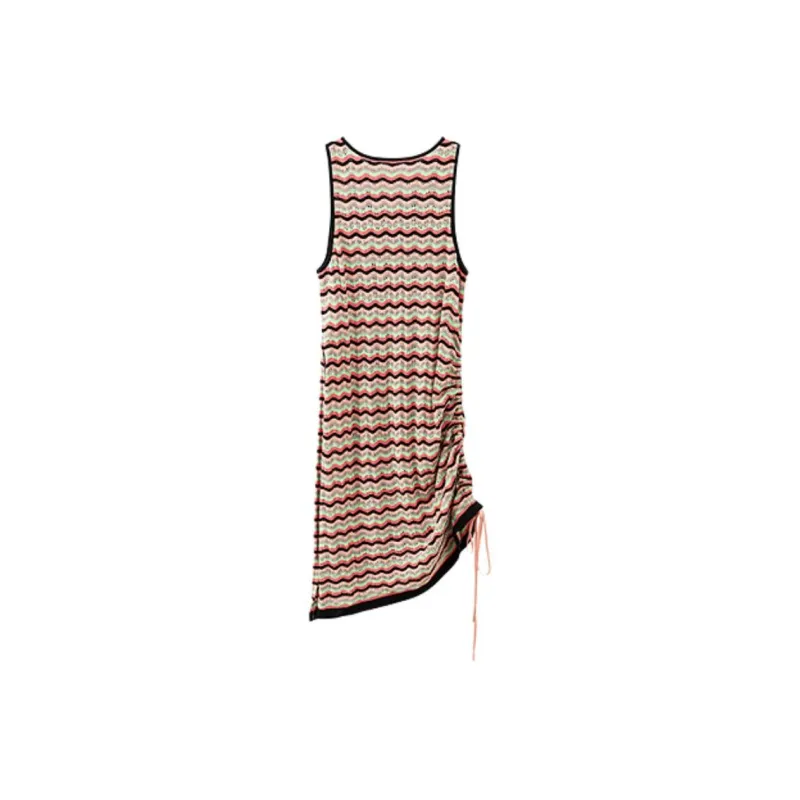 CHUU Sleeveless Dresses Women's Pink Stripes-1