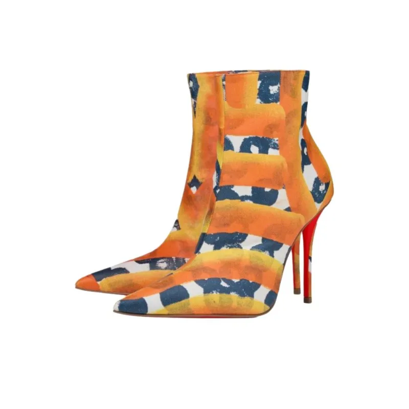 CL Miss Z Booty Ankle Boots 10cm Women's Orange-2