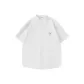 [Twill Stand Collar]White (Pure White Badge Chest Logo)