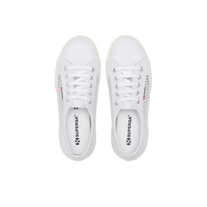 SUPERGA 2750 MESH Abrasion Resistant Low Top Skateboard Shoes Unisex White-3