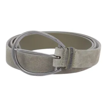 Brunello Cucinelli Suede Leather Belts Women's Green 2.5CM