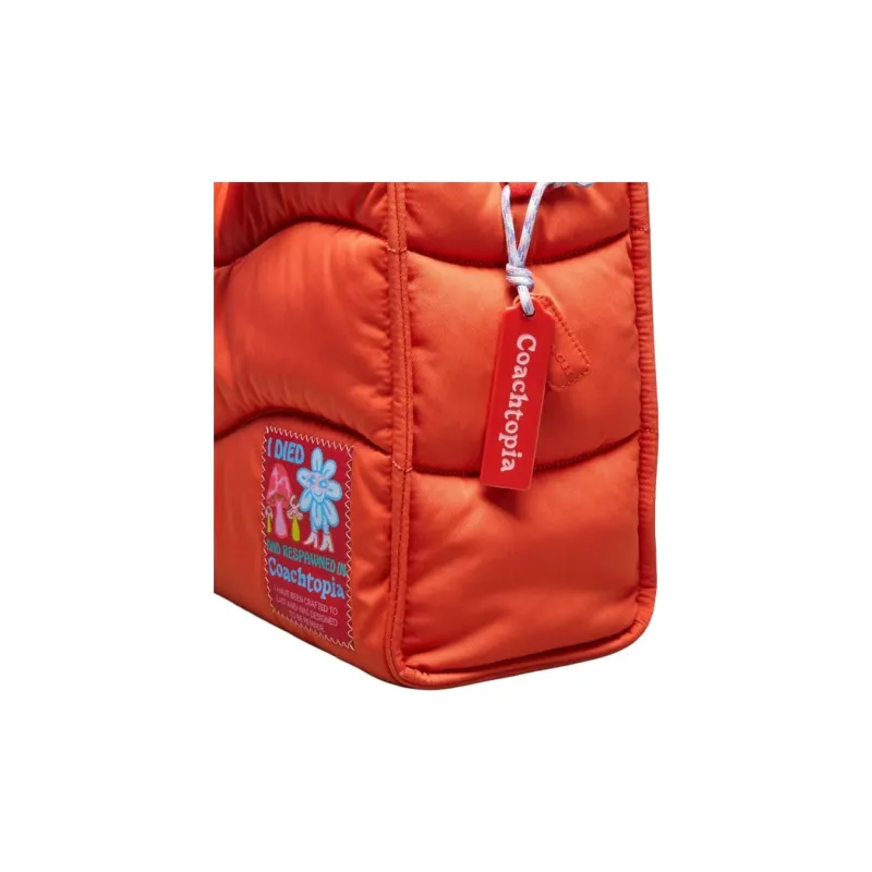 Coachtopia Recycled Polyester Tote Bag, Shopping Bag, Shoulder Bag, Handbag Tubas Unisex Orange-5
