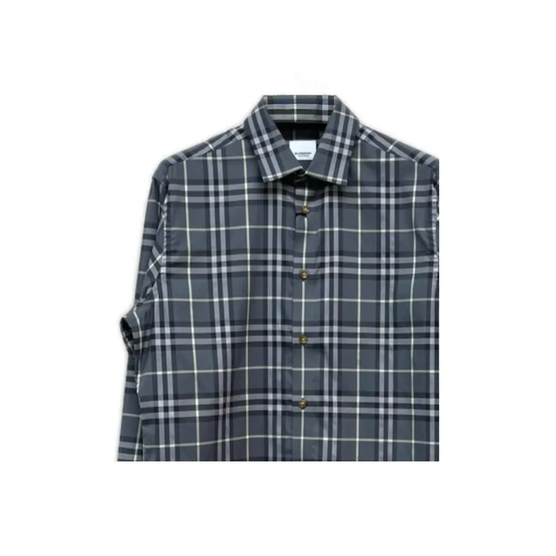 Burberry Shirts Men Gray-5