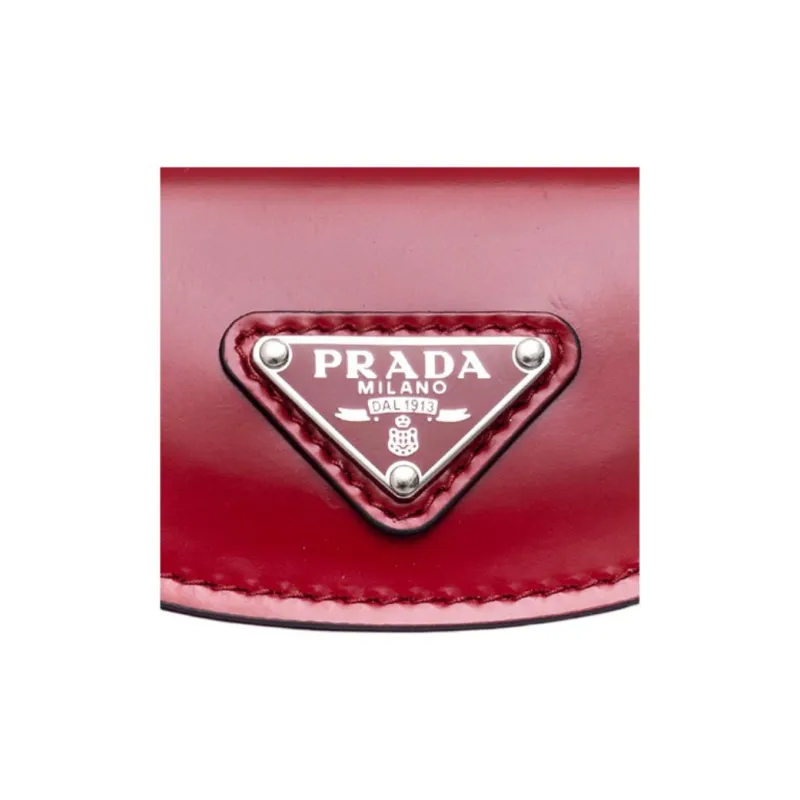 PRADA Cow Leather Earphone Case Women's Red-5