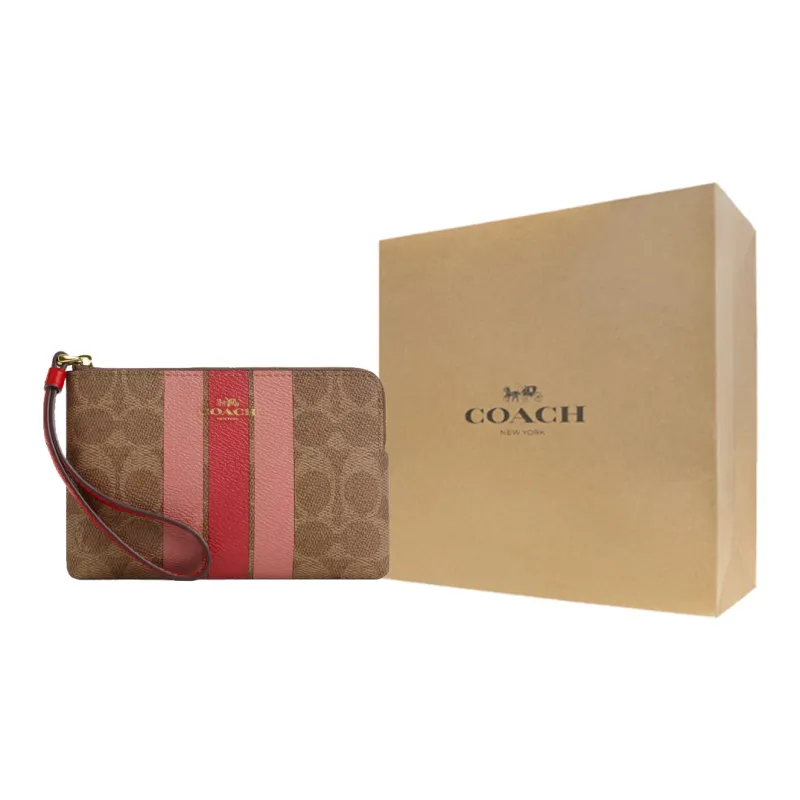 COACH Leather Clutch Women's Brown & Multicolor-5