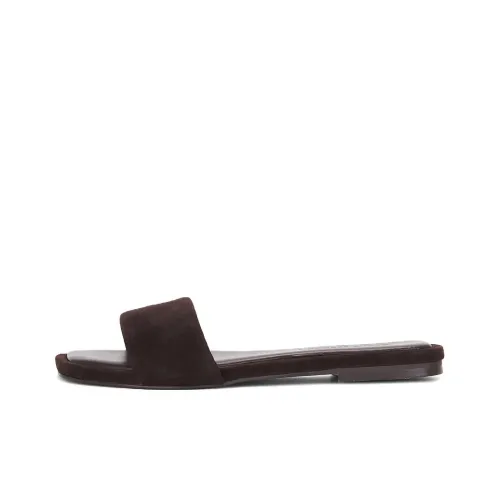 STEVE MADDEN Rubber Sole Abrasion Resistant Slide Slippers Women's Dark Brown