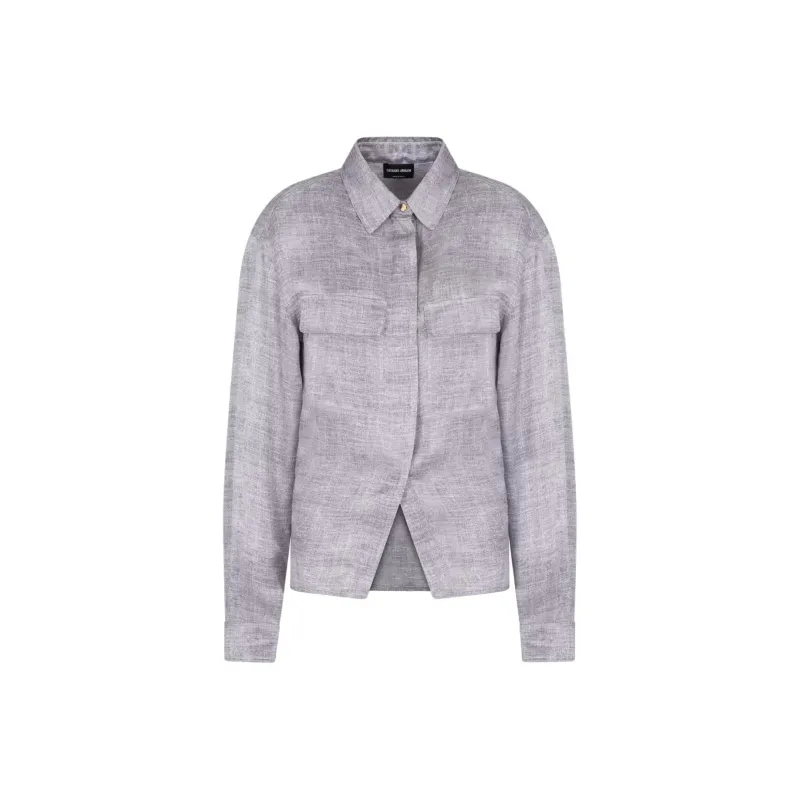 GIORGIO ARMANI Silk charmeuse Mélange print Shirt-0