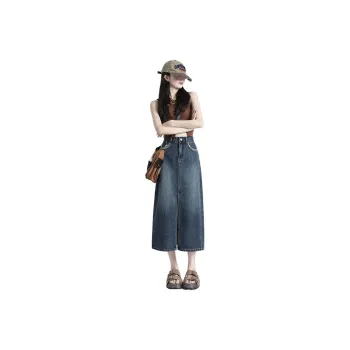 YINLEI Denim Long Skirt Women's