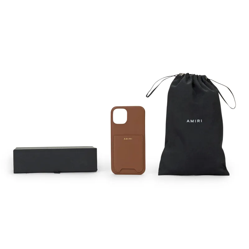 AMIRI Leather Material NAPPA Phone Cases Compatible With IPhone 12 Solid Color-4