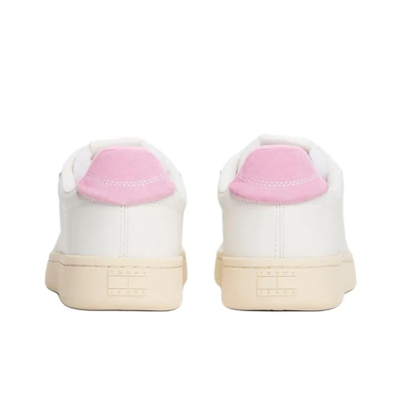 Tommy Hilfiger Trainers Low Top Skateboard Shoes Women's White Pink-4