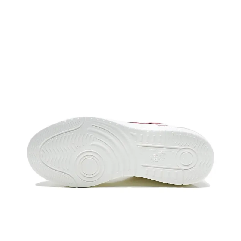 QIAODAN Thermal Slip Resistant Low Top Skateboard Shoes Men's White Red-5