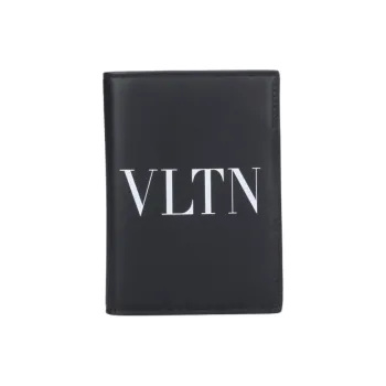 Valentino GARAVANI Leather Passport Holder Men's Black