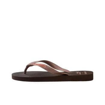 Havaianas Rubber Sole Abrasion Resistant Flip Flops Unisex Brown