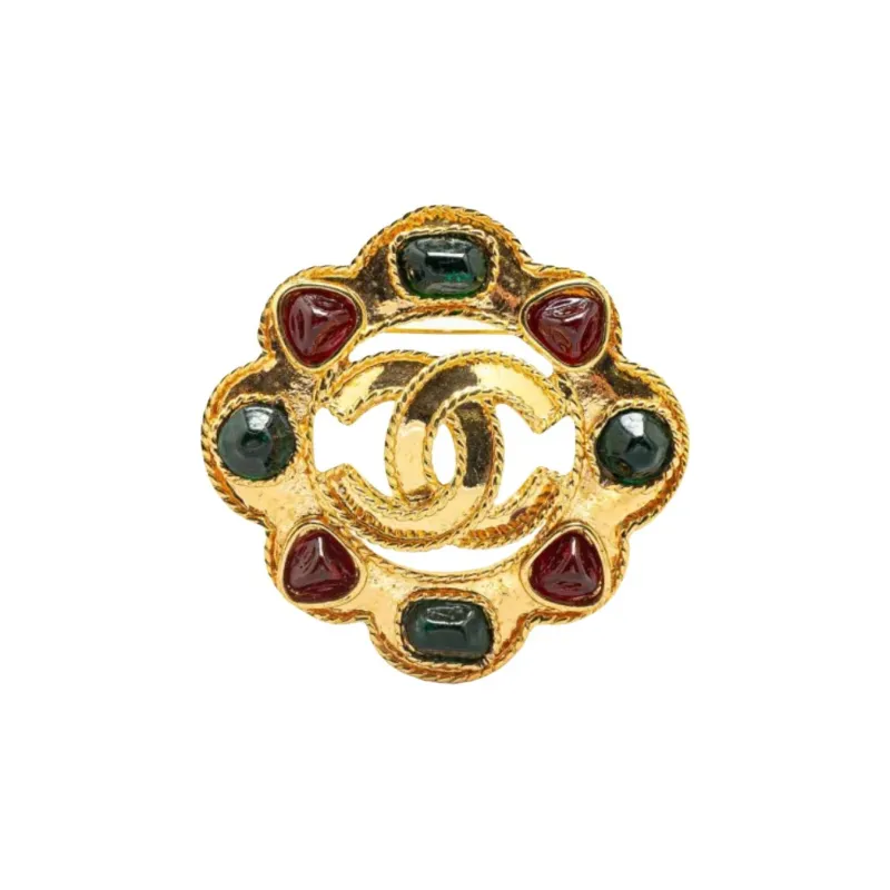 CHANEL 1995 Plated Gripore Cc Brooch Costume Brooch-1