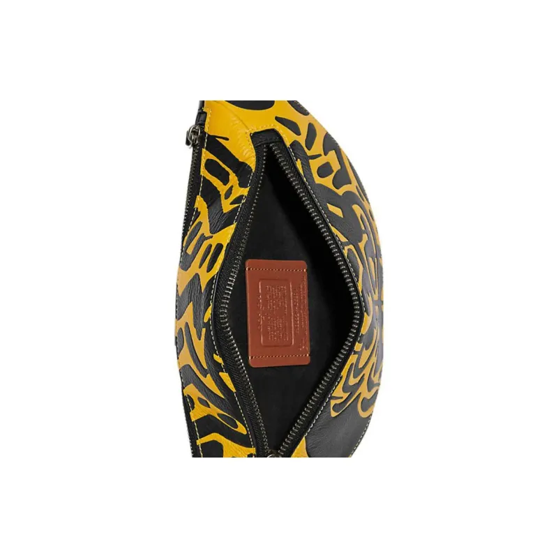 COACH Warren Leather Fanny Pack Tubas Men's Yellow & Black-3