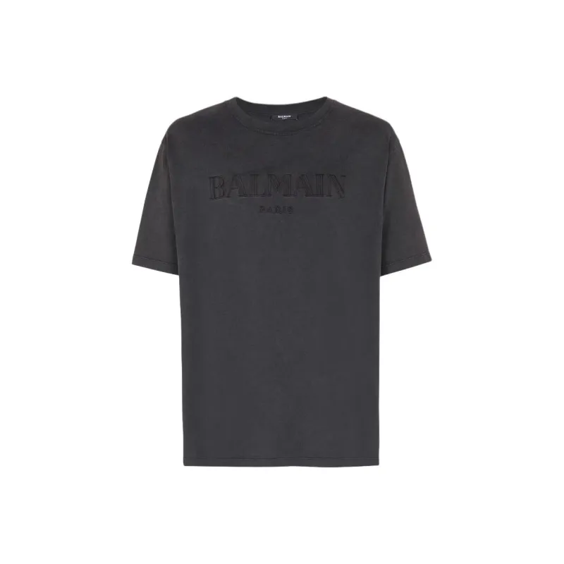BALMAIN Logo embroidered T shirt-0