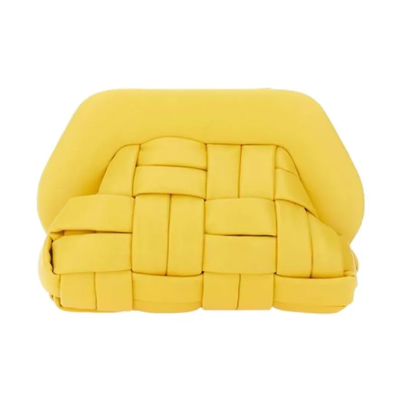 THEMOIRE Polyurethane Clutch Women's Yellow-2