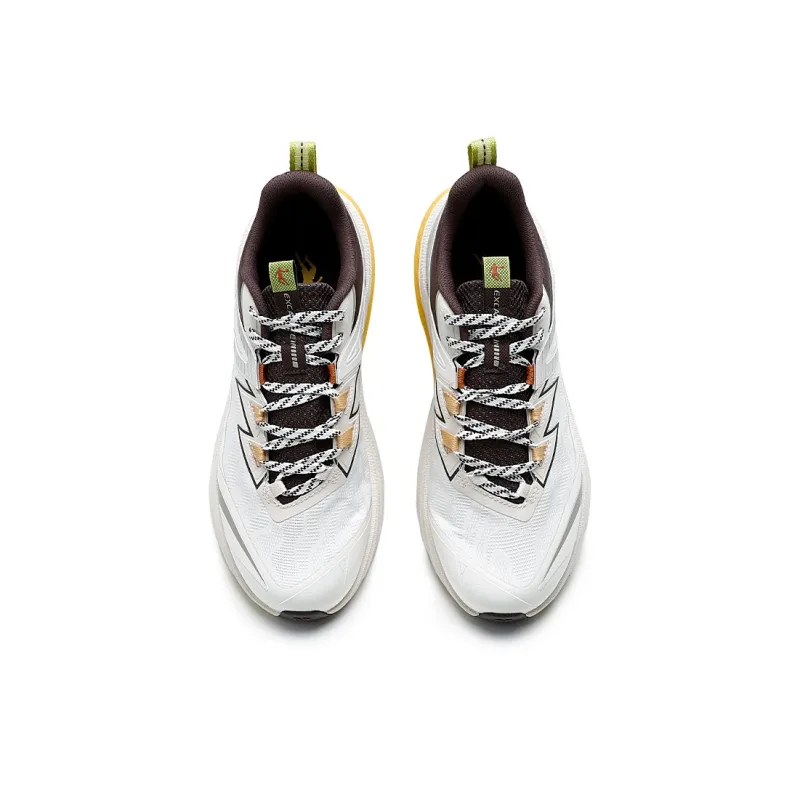 QIAODAN Anti Slip Wear Resistant Low Top Outdoor Shoes Men's White Brown-3