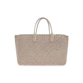 Bottega Veneta CABAT Leather Tote Bag, Shopping Bag, Handbag Tubas Women's Beige